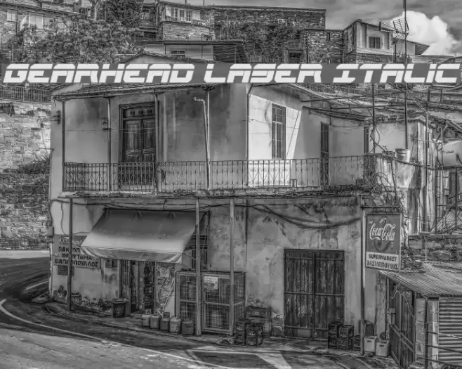 Gearhead Laser Italic Font examples