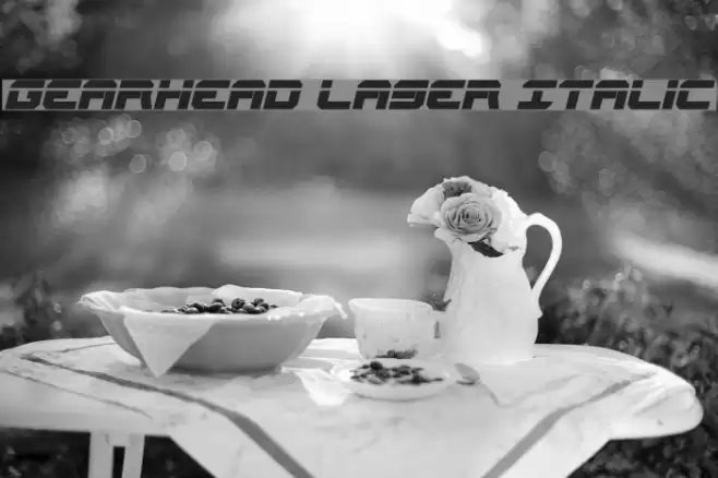 Gearhead Laser Italic Font examples