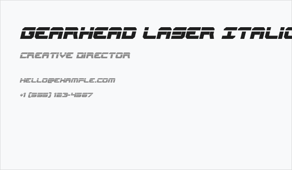 Gearhead Laser Italic Business Card