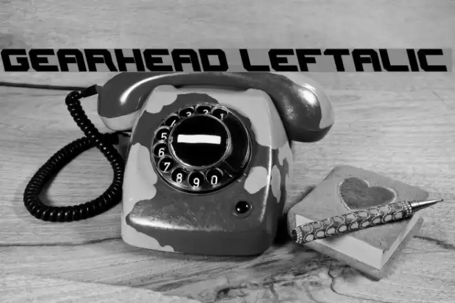 Gearhead Leftalic Font examples