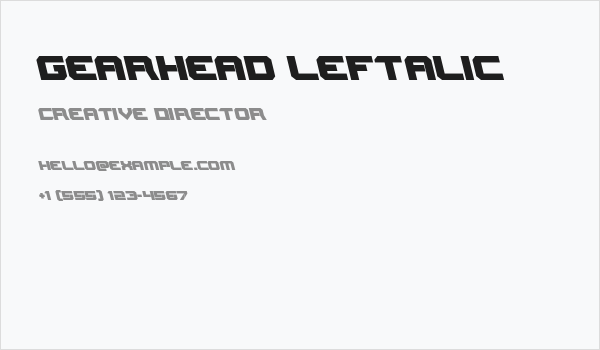 Gearhead Leftalic Business Card