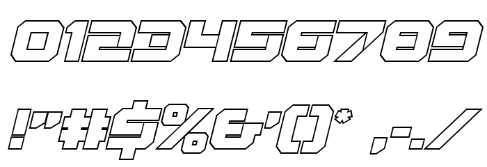 Gearhead Outline Italic Font OTHER CHARS