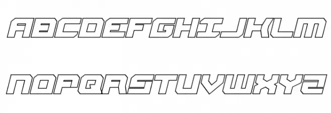 Gearhead Outline Italic Schriftart Groß