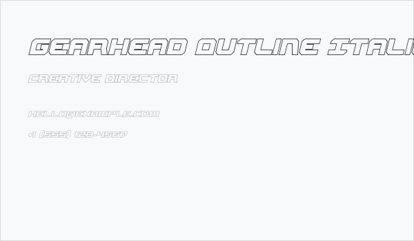 Gearhead Outline Italic Business Card