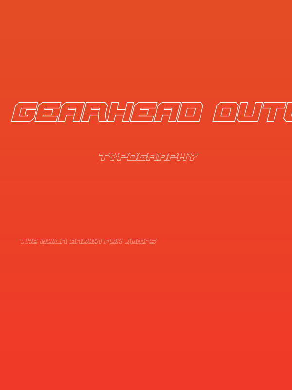Gearhead Outline Italic Poster