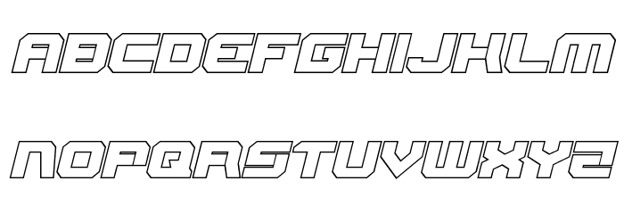Gearhead Outline Italic Font LOWERCASE
