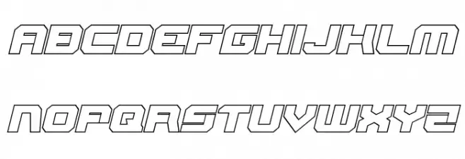 Gearhead Outline Italic फ़ॉन्ट लोअरकेस