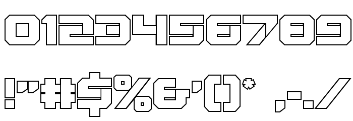 Gearhead Outline Font OTHER CHARS