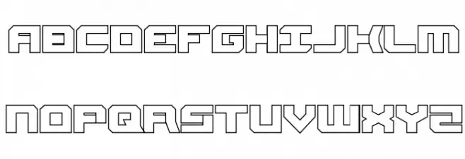 Gearhead Outline 字体 大写