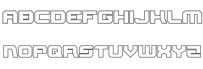 Gearhead Outline Font LOWERCASE