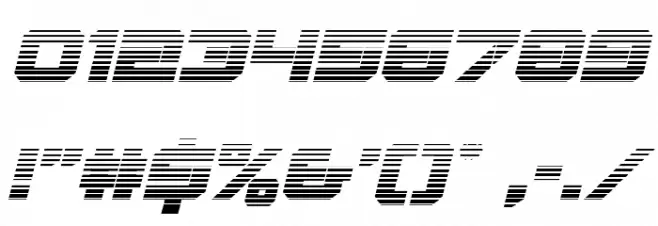 Gearhead Scanlines Italic Font OTHER CHARS