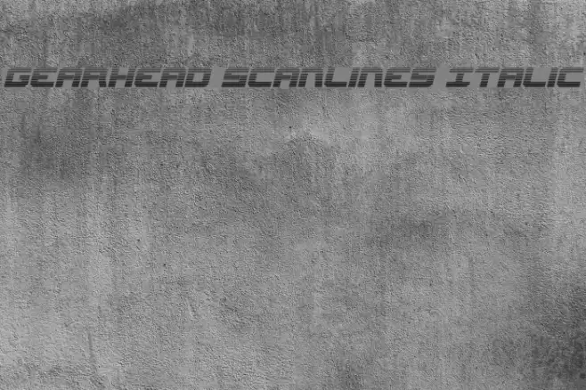 Gearhead Scanlines Italic Font examples