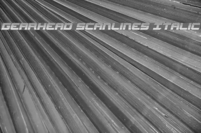 Gearhead Scanlines Italic Font examples