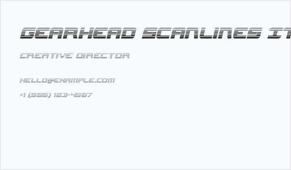 Gearhead Scanlines Italic Business Card