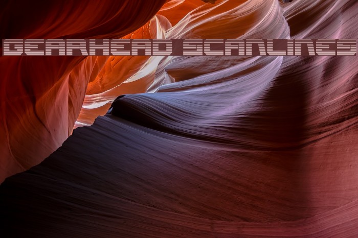 Gearhead Scanlines Font examples