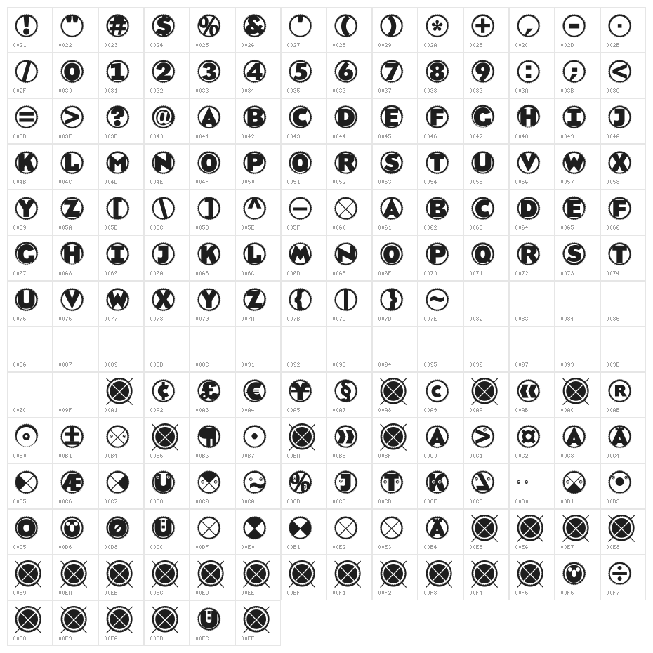 Gearing-ZahnradABC Character Map