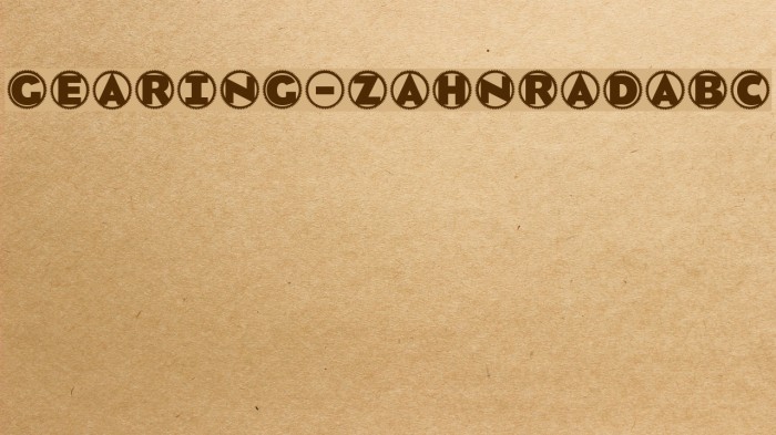 Gearing-ZahnradABC Font examples