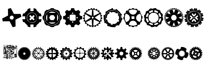Gears Icons Font OTHER CHARS