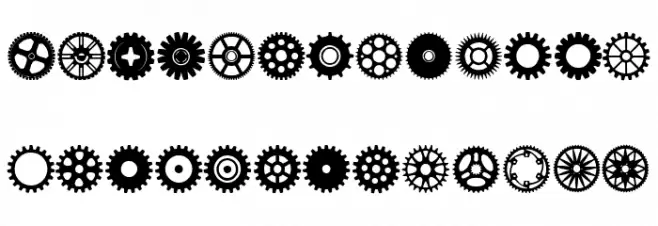Gears Icons Font Litere mari