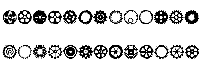 Gears Icons Font LOWERCASE