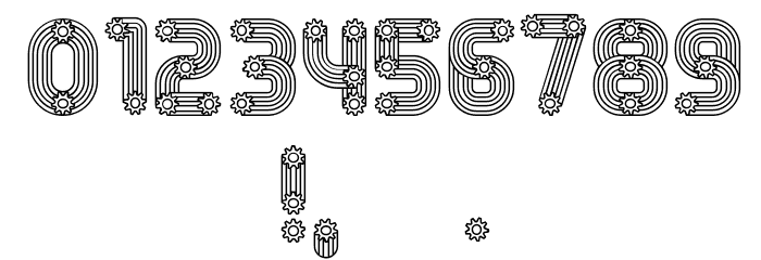 Gears Regular Font OTHER CHARS