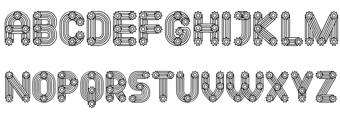 Gears Regular Font LOWERCASE