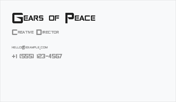 Gears of Peace Business Card