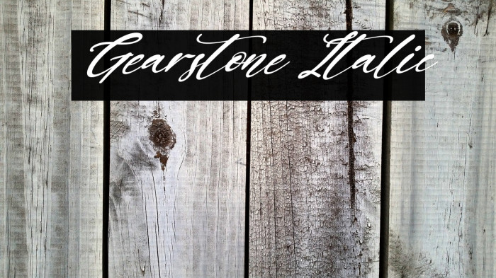 Gearstone Italic Example 1