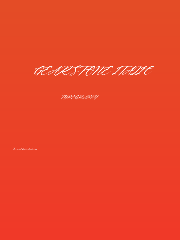 Gearstone Italic Poster