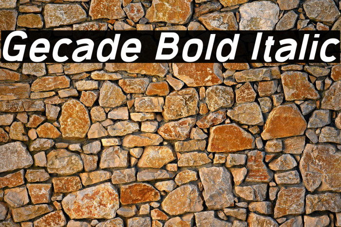 Gecade Bold Italic Example 2