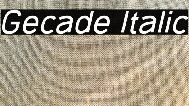 Gecade Italic Example 2