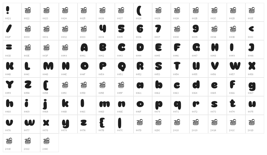 Gecan-Regular Character Map