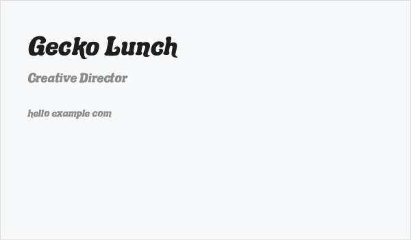 Gecko Lunch Business Card