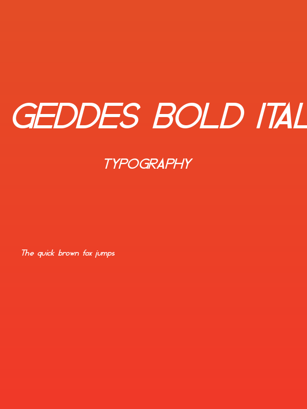 Geddes Bold Italic Poster