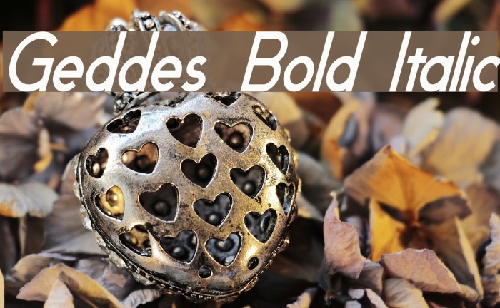 Geddes Bold Italic Font examples