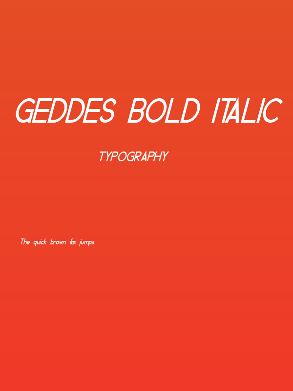 Geddes Bold Italic Poster