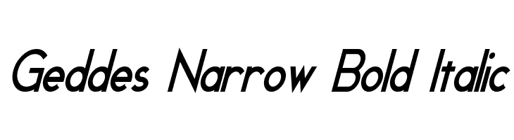 Geddes Narrow Bold Italic Font