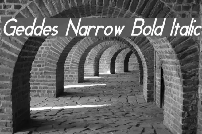 Geddes Narrow Bold Italic Fonte examples