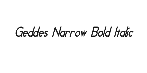 Geddes Narrow Bold Italic Logo