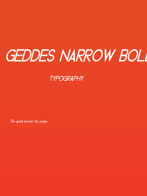 Geddes Narrow Bold Italic Poster