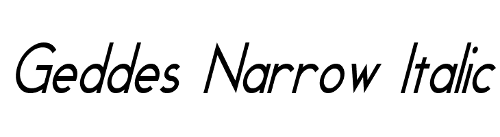 Geddes Narrow Italic Font