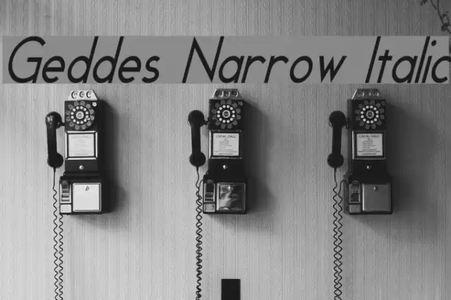 Geddes Narrow Italic Font examples