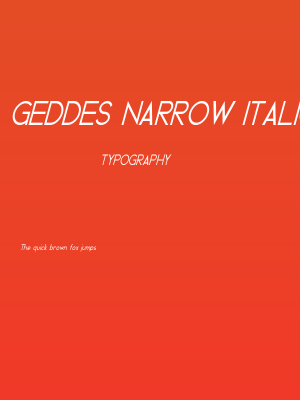 Geddes Narrow Italic Poster