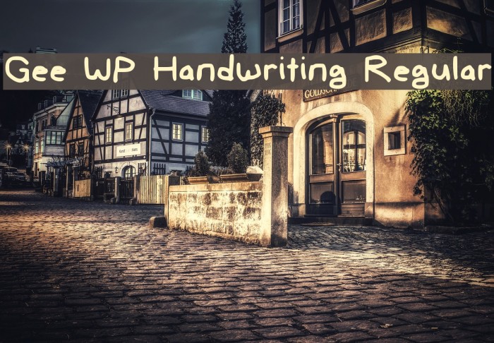 Gee WP Handwriting Regular Font examples
