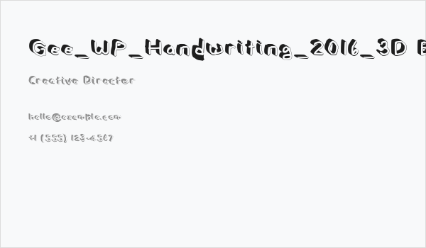 Gee_WP_Handwriting_2016_3D Book Business Card