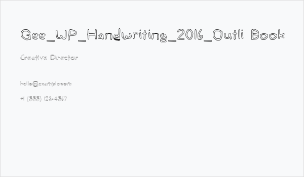 Gee_WP_Handwriting_2016_Outli Book Business Card