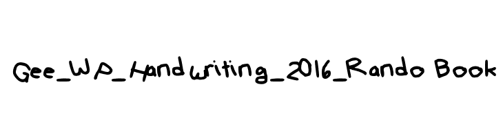 Gee_WP_Handwriting_2016_Rando Book  les polices de caractères gratuit tlcharger