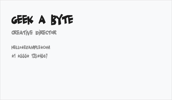 Geek a byte Business Card