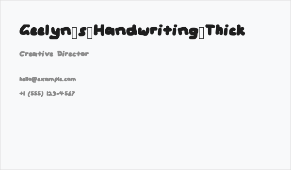 Geelyn_s_Handwriting_Thick Business Card