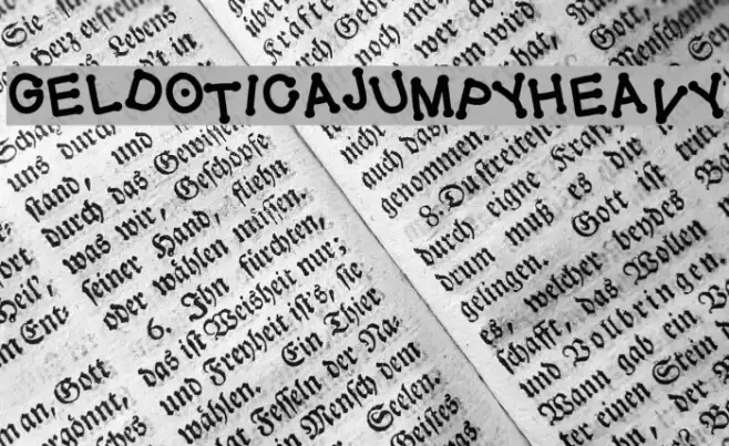 GelDoticaJumpyHeavy Caratteri examples